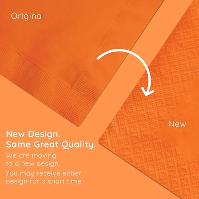 TOUCH OF COLOUR SUNKISSED LUNCHEON NAPKINS 50 PIECES, ORANGE - Image 5